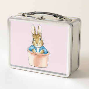Peter the Rabbit Sitting in Pot Plant   Metal Lunch Box