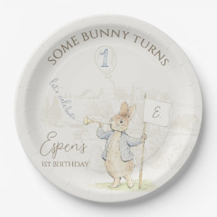 Peter the Rabbit Soe Bunny 1st Birthday Paper Plate