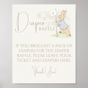 Peter the Rabbit Some Bunny Baby Diaper Raffle Poster