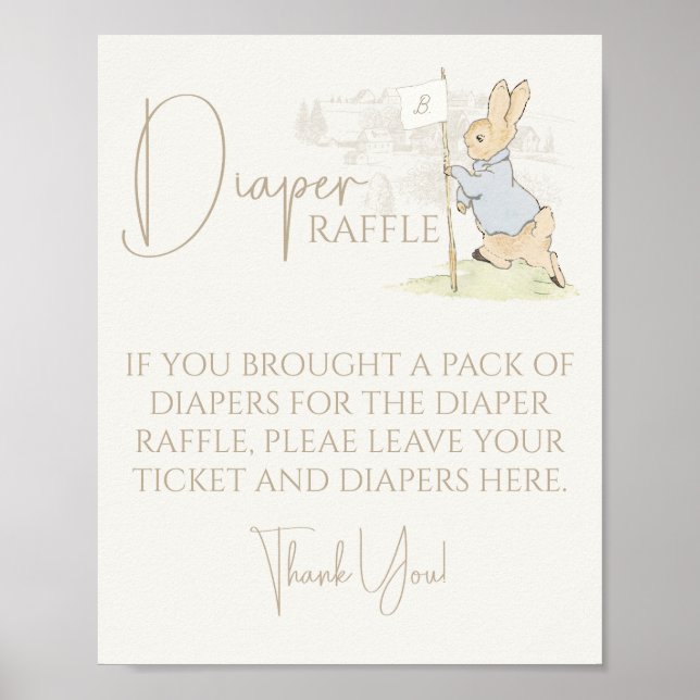 Peter the Rabbit Some Bunny Baby Diaper Raffle  Poster (Front)
