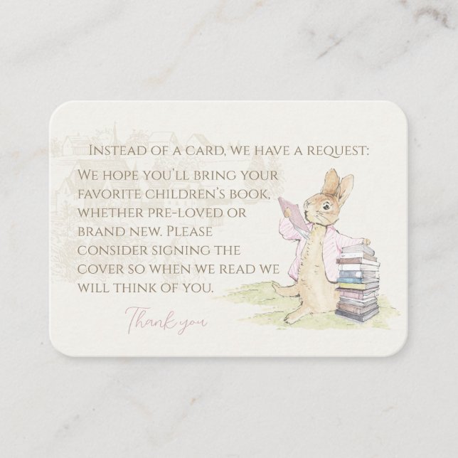 Peter the Rabbit Some Bunny Baby Shower Book Reque Enclosure Card (Front)