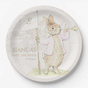 Peter the Rabbit Some Bunny Baby Shower Pink Paper Plate