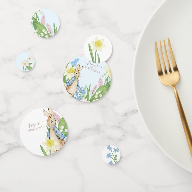 Peter the Rabbit Spring Blooms Blue Baby Shower Confetti (Group)