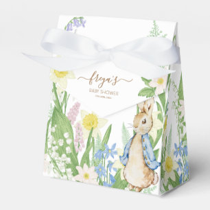 Peter the Rabbit Spring Blooms Blue Baby Shower Favour Box