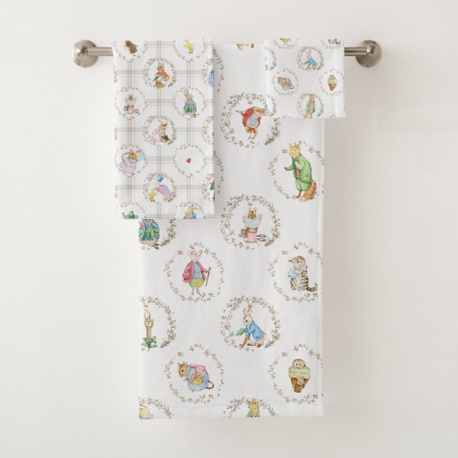 Peter the Rabbit Storybook Animals Beatrix BIG Bath Towel Set (Insitu)