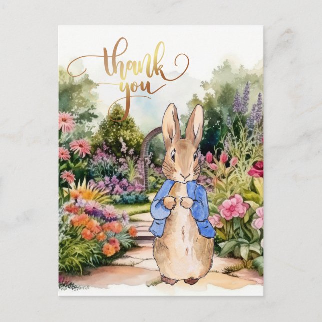 Peter the rabbit Thank you Postcard (Front)