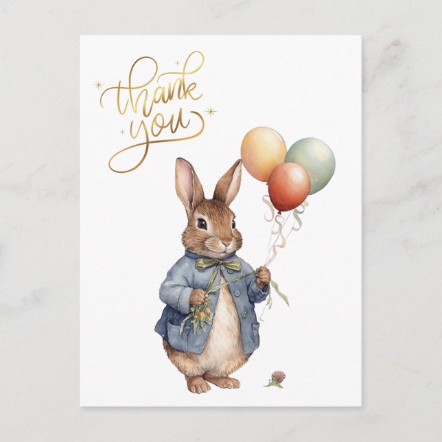 Peter the rabbit Thank you Postcard (Front)