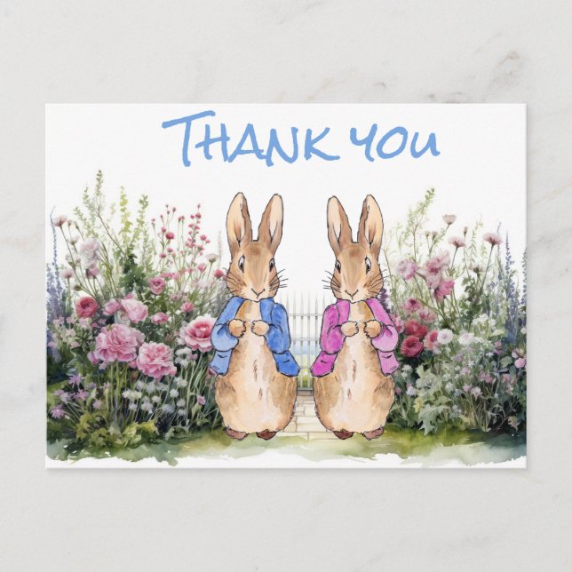Peter the rabbit Thank you Postcard (Front)
