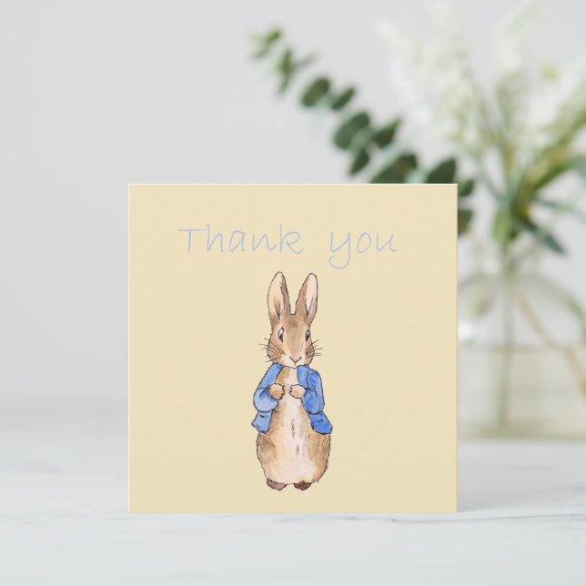 Peter the Rabbit "Thank You" Text Thank You Card (Standing Front)