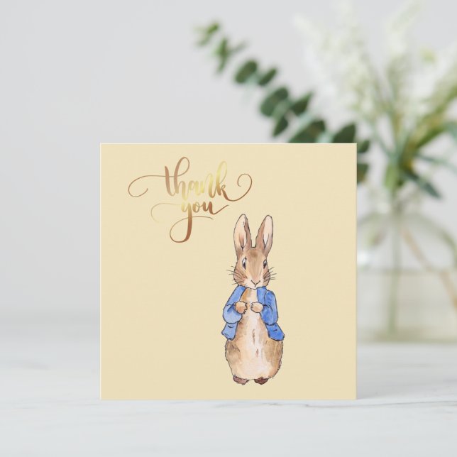 Peter the Rabbit "Thank You" Text  Thank You Card (Standing Front)
