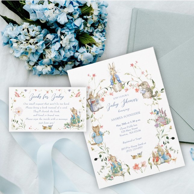 Peter the Rabbit Wildflower Baby Shower Invitation (Creator Uploaded)