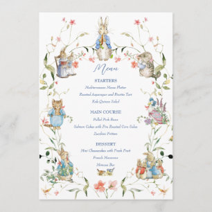 Peter the Rabbit Wildflower Baby Shower Menu