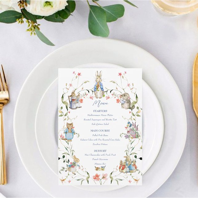 Peter the Rabbit Wildflower Baby Shower Menu (Creator Uploaded)