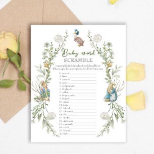 Peter the Rabbit Wildflower Baby Shower Word Scram