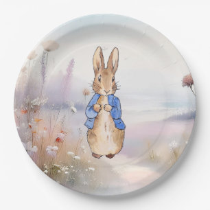 Peter the Rabbit wildflower field Paper Plate