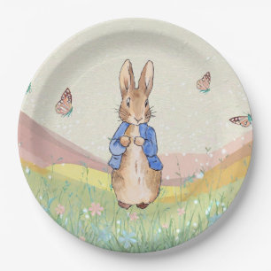 Peter the rabbit wildflowers and butterflies paper plate