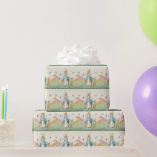 Peter the rabbit wildflowers and butterflies wrapping paper