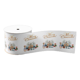 Peter the Rabbit with Christmas Elves Grosgrain Ribbon