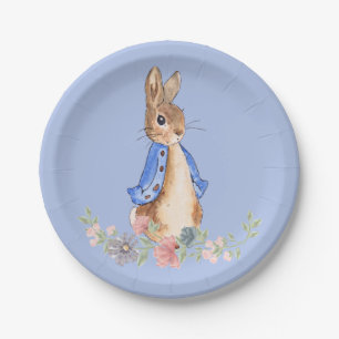 Peter the Rabbit with Floral Wreath  Paper Plate