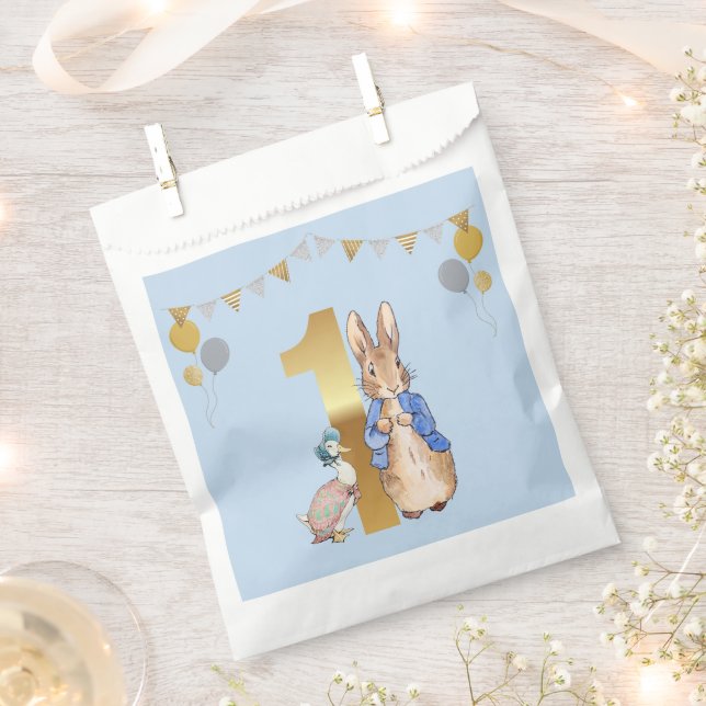 Peter the Rabbit with Jemima First Birthday Favour Bag (Clipped)