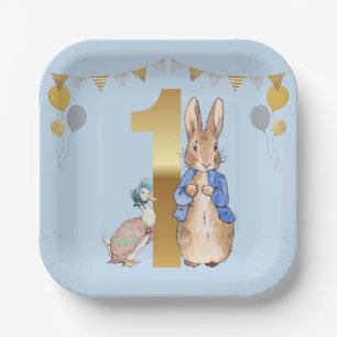Peter the Rabbit with Jemima First Birthday Paper Plate