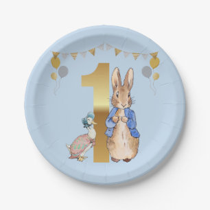 Peter the Rabbit with Jemima First Birthday Paper Plate