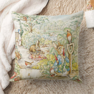 Peter the Rabbit with Jemima Puddle Duck Cushion