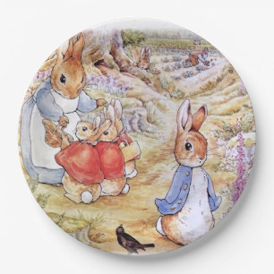 Peter the Rabbit with Josephine Bunny in the Woods Paper Plate