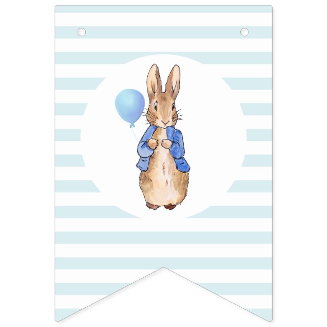 Peter the rabbit with mixed pattern background bunting  (Third Flag)