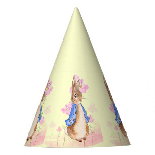 Peter the Rabbit with Pink Flowers Party Hat