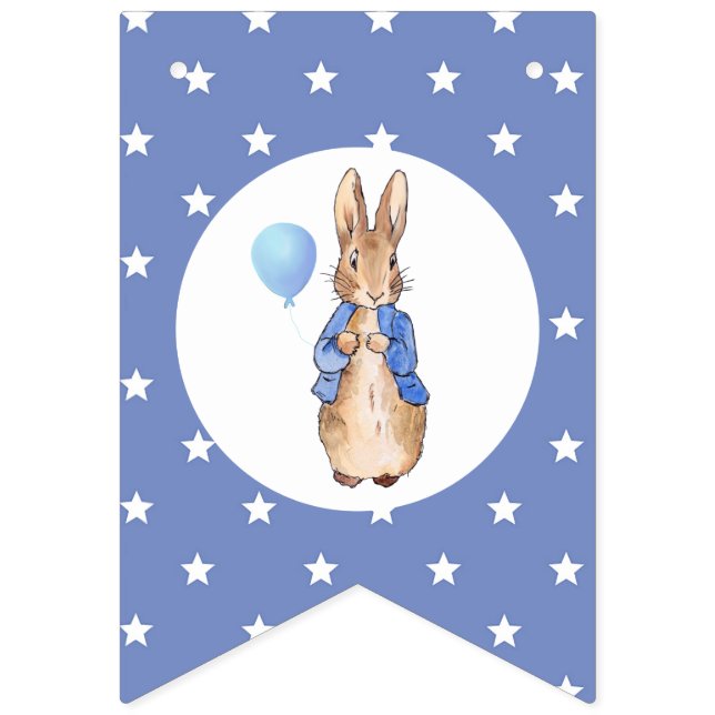 Peter the rabbit with star pattern  bunting  (First Flag)