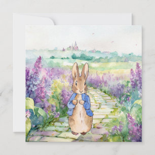 Peter the Rabbit with watercolour lilacs 