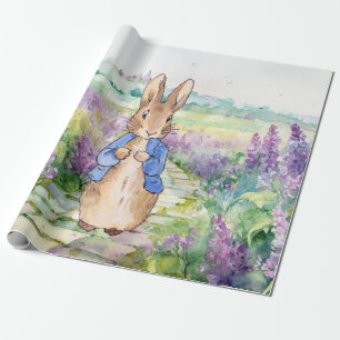 Peter the Rabbit with watercolour lilacs  Wrapping Paper