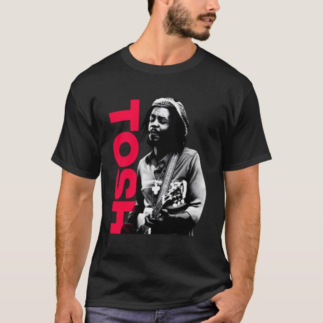 Peter Tosh With Guitar Adrian Boot Photo T-Shirt (Front)