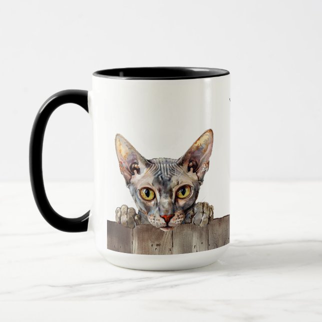 Peterbald Cat Mug (Left)