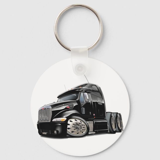 Peterbilt Black Truck Key Ring (Front)