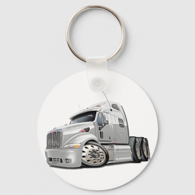 Peterbilt White Truck Key Ring (Front)