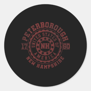 Peterborough Nh New Hampshire Vintage City Apparel Classic Round Sticker