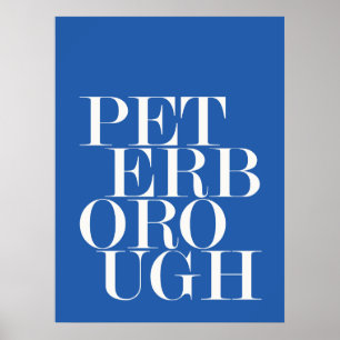 Peterborough UK Town Typography Minimalist Artwork Poster
