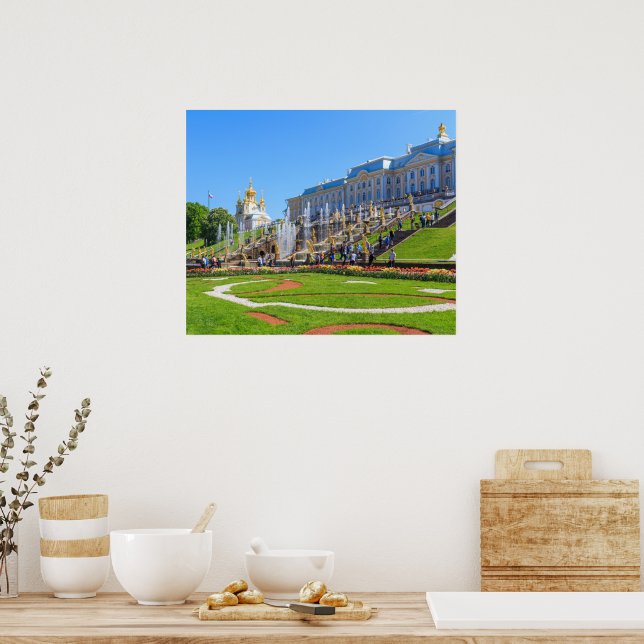 Peterhof Palace and Grand Cascade of Fountains  Poster (Kitchen)