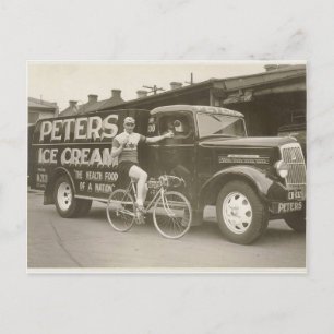 Peter's Ice Cream Reo truck,1936 Postcard
