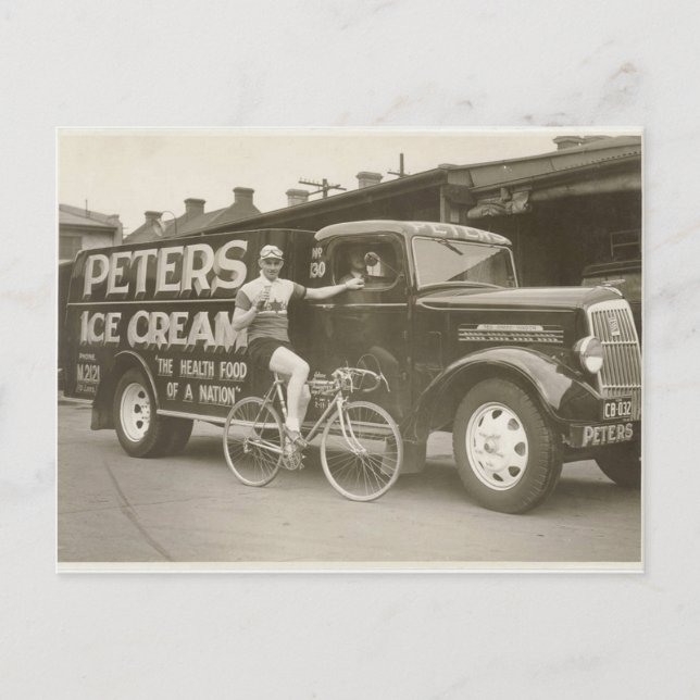 Peter's Ice Cream Reo truck,1936 Postcard (Front)