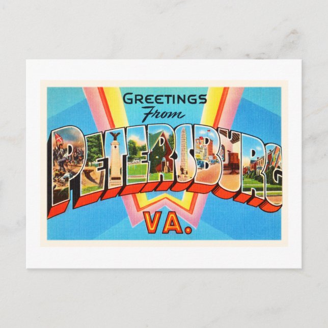 Petersburg Virginia VA Old Vintage Travel Postcard (Front)
