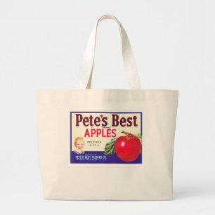 PETES BEST APPLES LARGE TOTE BAG