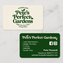 Pete's Perfect Gardens - Business Card
