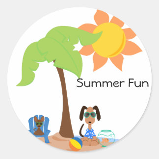 PeticularFashions SummerFun Sticket Classic Round Sticker
