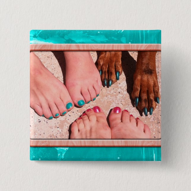 Peticure - Pedicure Spa Day 15 Cm Square Badge (Front)