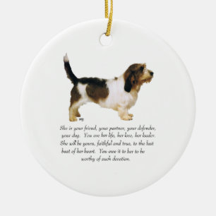 Petit Basset Griffon Vendeen Female Ceramic Tree Decoration
