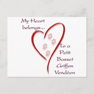 Petit Basset Griffon Vendéen Heart Belongs Postcard