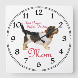 Petit Basset Griffon Vendeen Mother Square Wall Clock